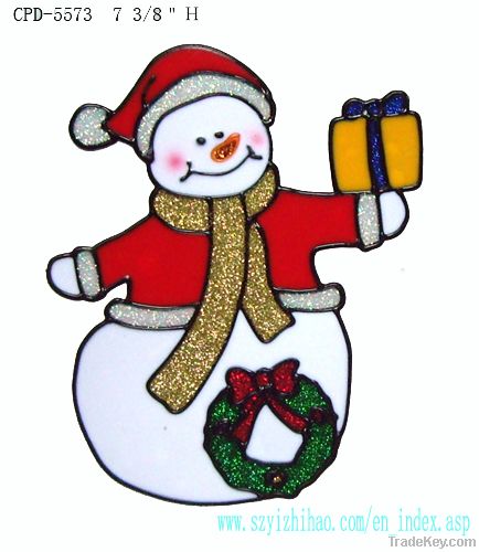 SOFT PVC WINDOW STICKER SNOWMAN