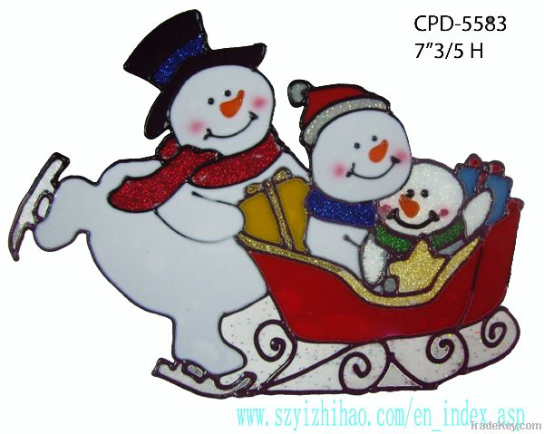 SOFT PVC WINDOW STICKER DOUBLE SNOWMEN