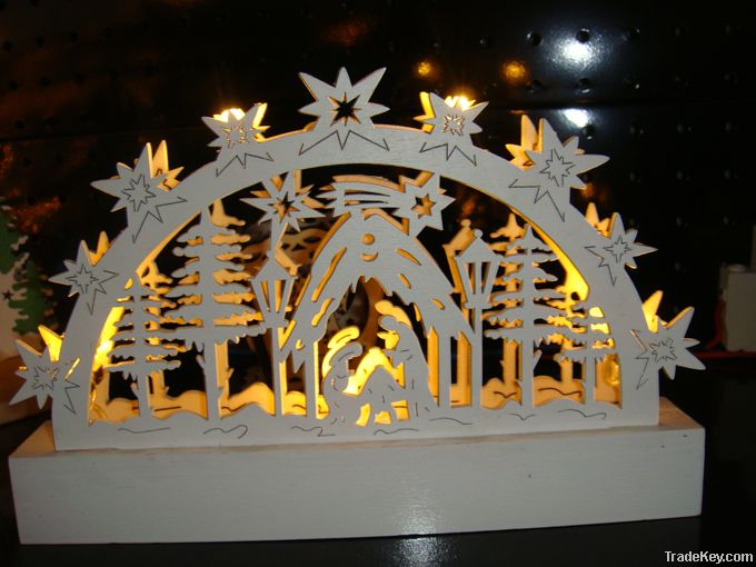 wooden candle light/decoration light