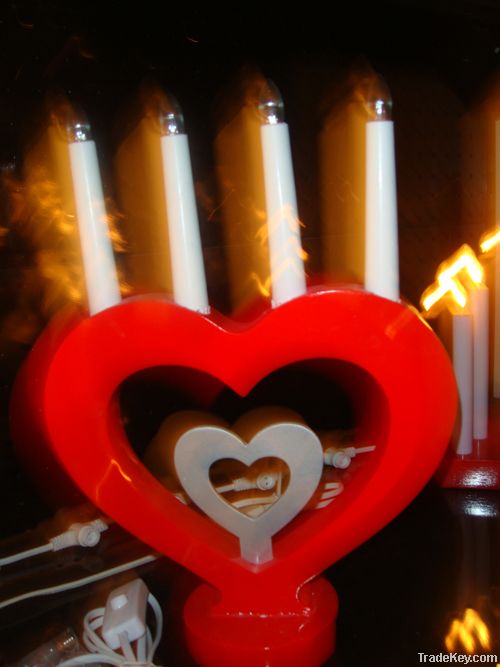 &quot;heart light&quot;/wooden candle light