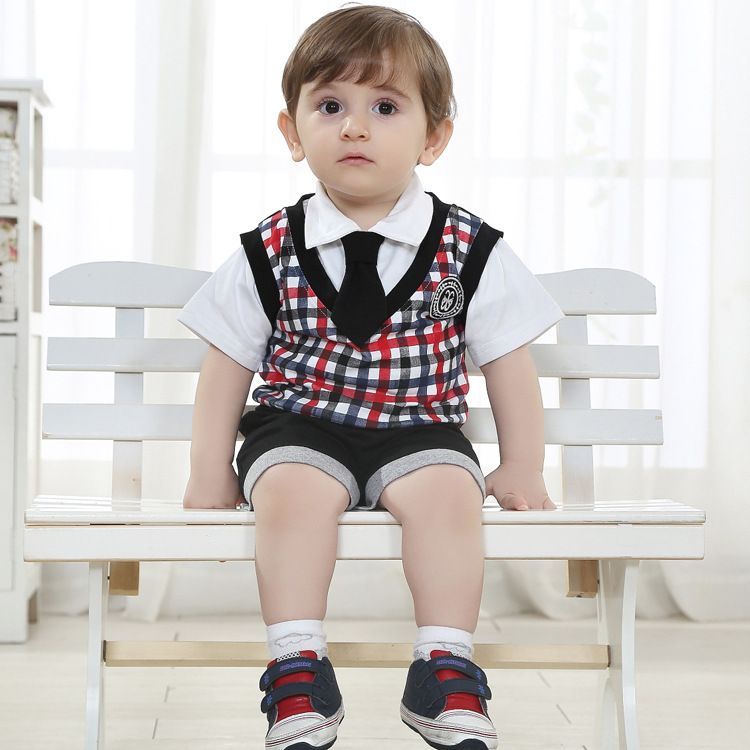 summer boys gentleman suit children clothes baby boys multiple clothing sets