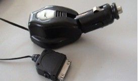 Retractable Car Charger with mini and micro USB