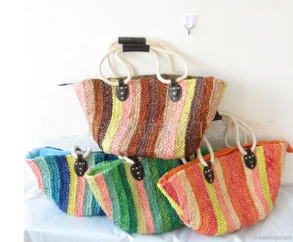 straw bag/beach bag/straw handbag/straw shopping bag