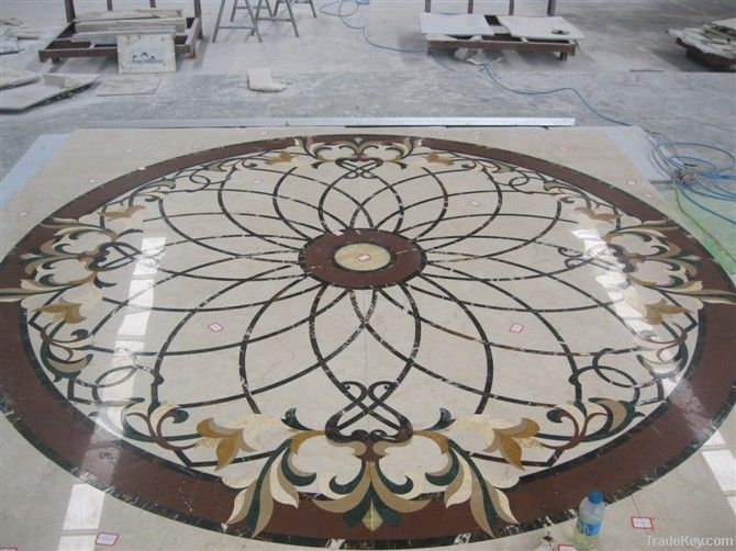 waterjet medallion floor tiles