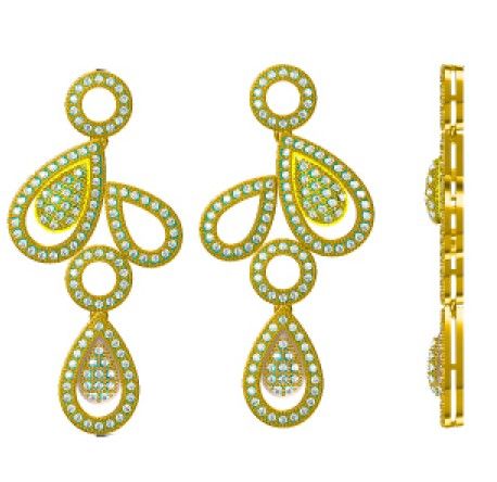 High Quality Platinum/Gold Plated Micro Pave Setting Jewelry Silver Earrings