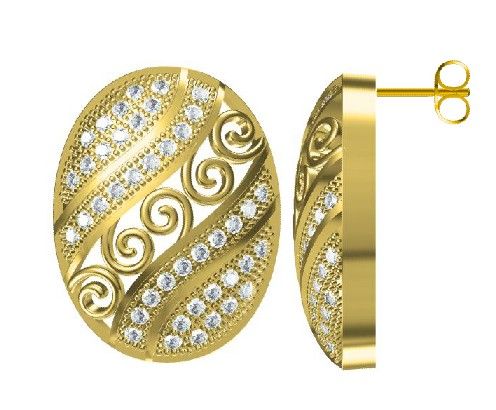 High Quality Platinum/Gold Plated Micro Pave Setting Jewelry Silver Earrings