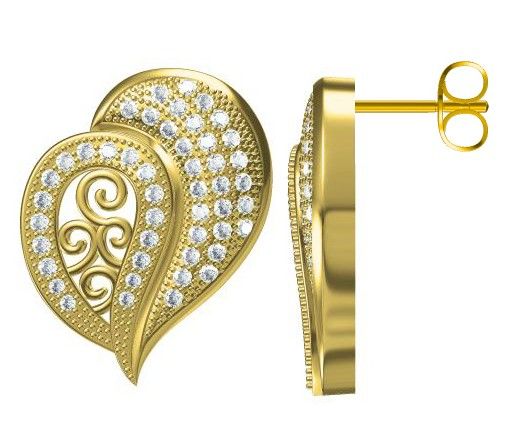 High Quality Platinum/Gold Plated Micro Pave Setting Jewelry Silver Earrings