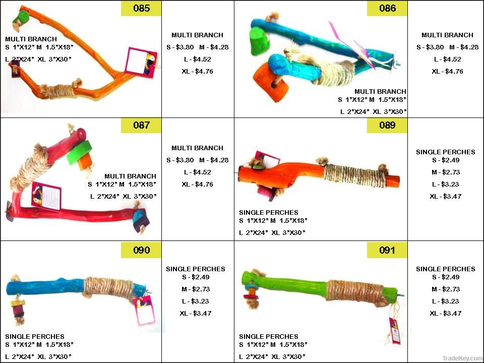 PCC Bird Toys, Perches and Stands