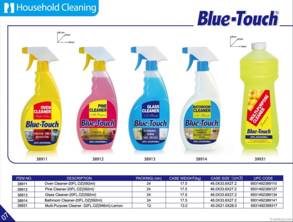 glass cleaner , kitchen cleaner , bathroom cleaner