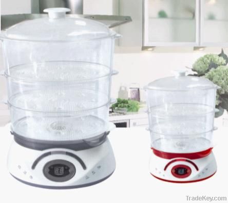 3 layers keep warm plastic electrical food steamer/steam cooker