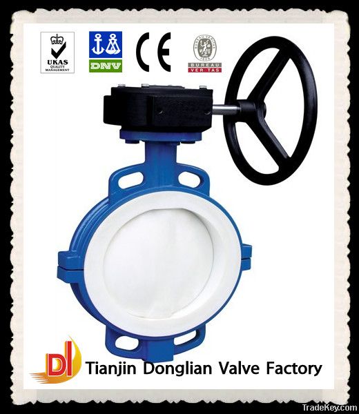 PTFE lined butterfly valve