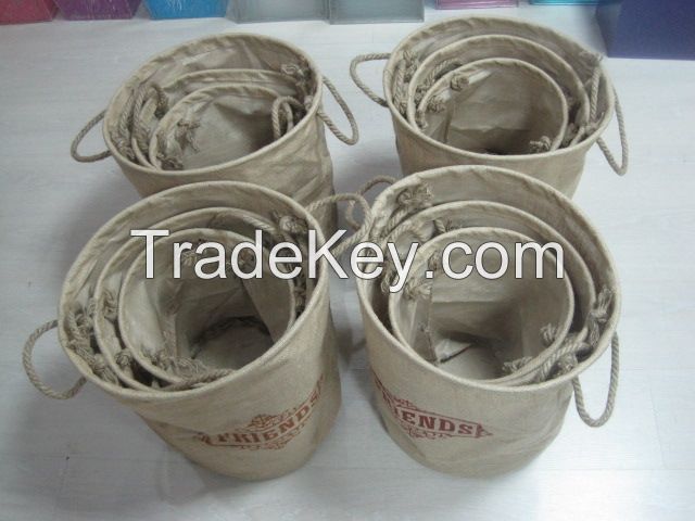 Hot selling burlap storage box/burlap basket/burlap bin/jute eco-friendly basket