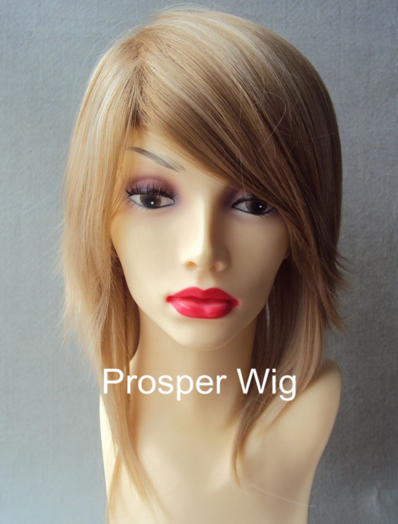 Medium Elegant layers Heat Resistant Synthetic celebrity hair Wig Factory Price PW12 26K30