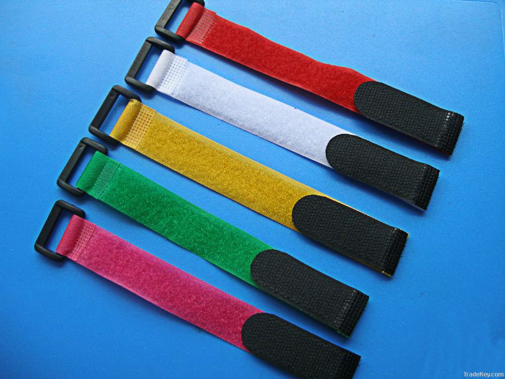 Velcro cable tie, Velcro tape with plastic buckle