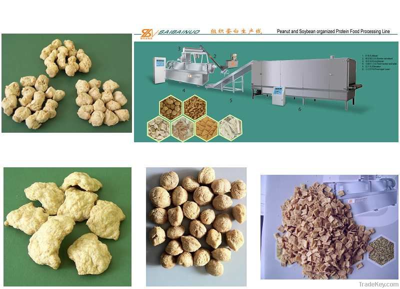 Deffated soya protein TVP/TSP extruder equipment