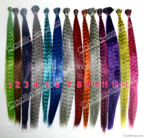 Grizzly Rooster Feather Hair Extension