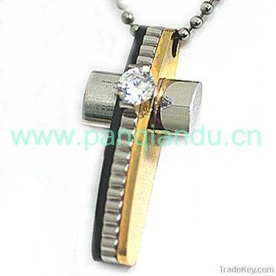 stainless steel cross charm pendant