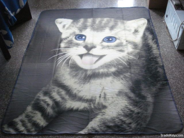 Panel printing polar fleece blanket