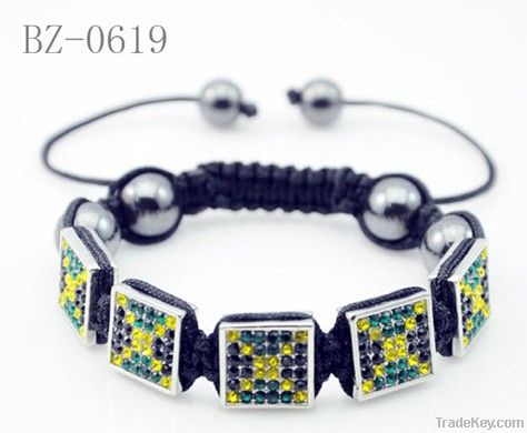 Square shamballa bracelet