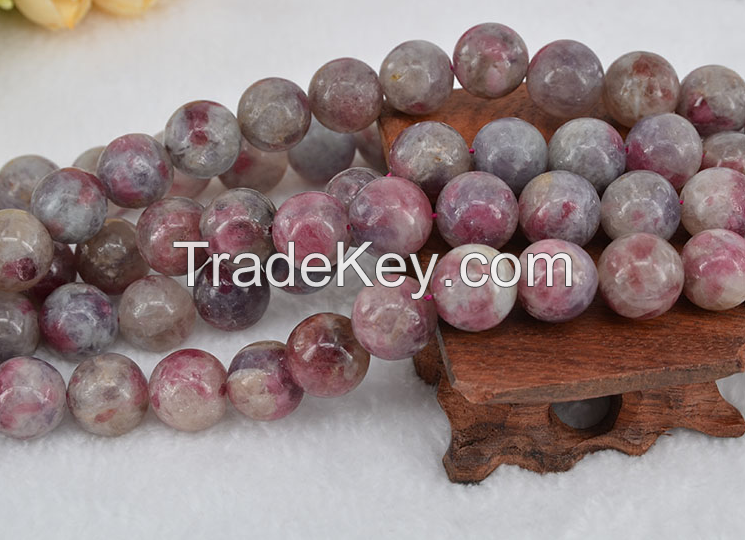 Factory price nature gemstone polish red tourmaline beads