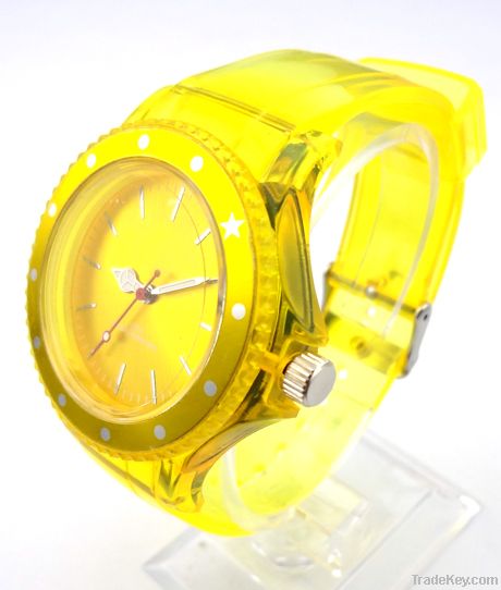 2012 transparent plastic sport watch for man and woman