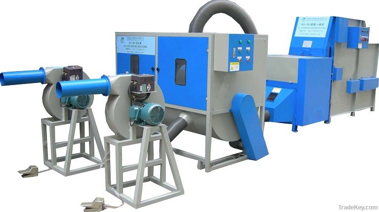 Fiber carding &amp; cushion filling machine