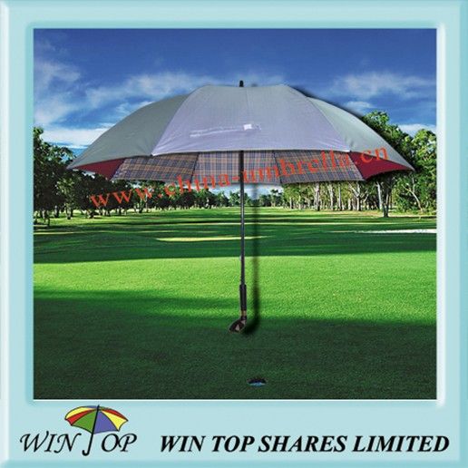 Unique Golf Umbrella with Wooden Golf Head Handle