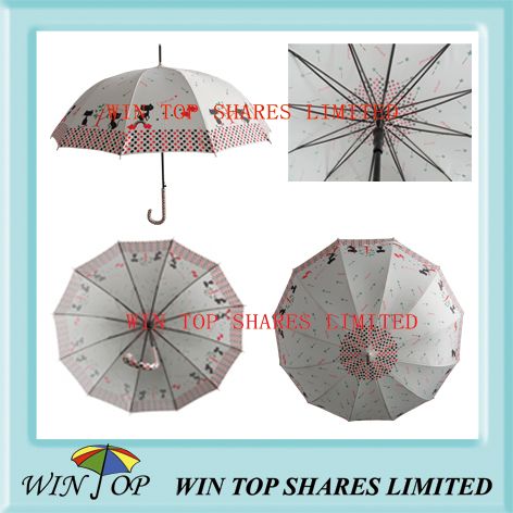 23 inch Auto Stick stylish Beige Umbrella 