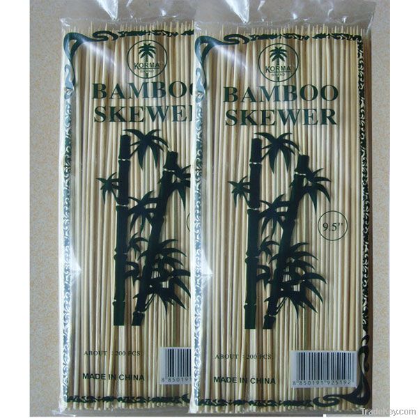 Round hard natural bamboo skewers