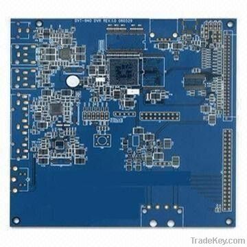 2-layered PCB with immersion tin for automatic industry, blue solder