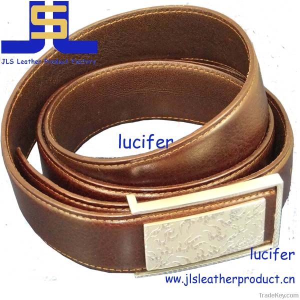 Italian Cow Genuine Leather Belt with 304 Stainless Steel Belt Buckle