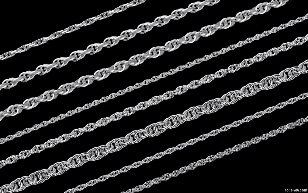 Christmas Gift Necklace 925 Silver Figaro Chain With Spring Lock Fashi