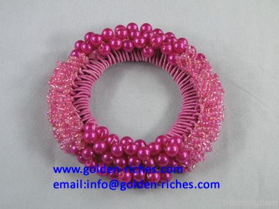 Hot Pink Beads Scrunchies