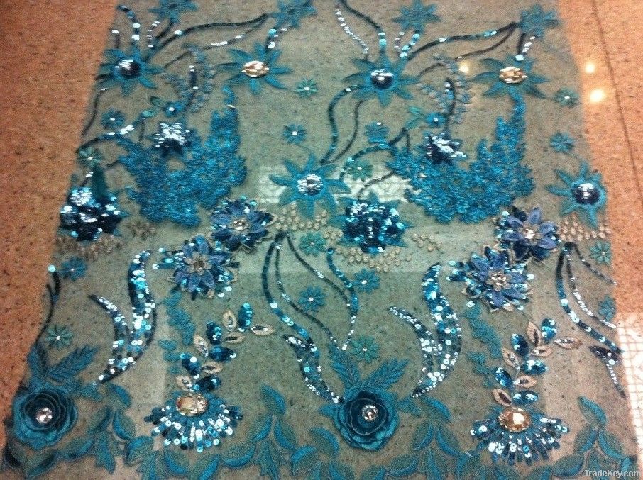 Tulle embroidery fabric for evenning dress and ball gowns