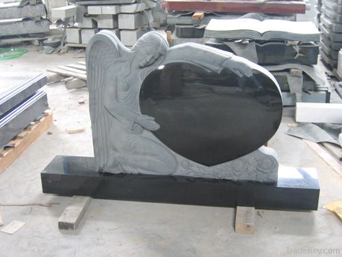 angel heart style granite monument