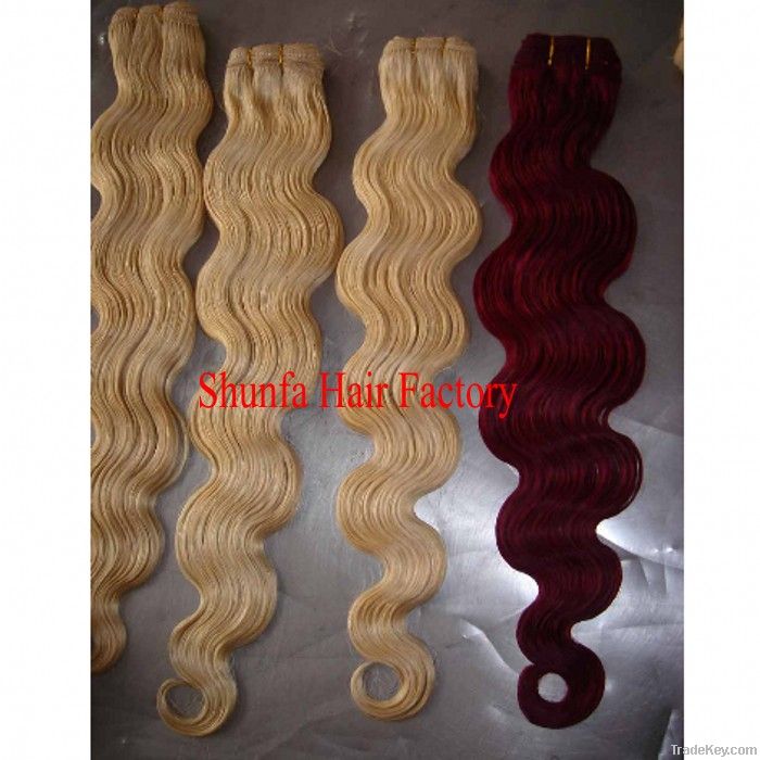 Human virgin hair weft