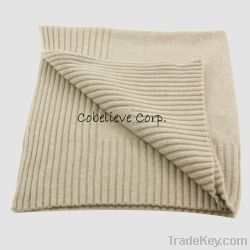 Rib Edge Cashmere Blanket