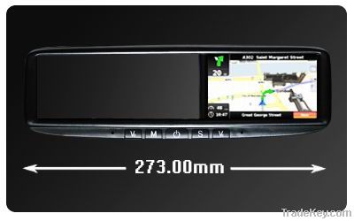 4.3 inch clip on rearview mirror gps navigation with bluetooth