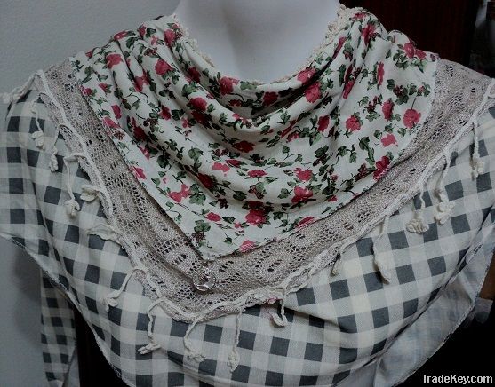 embroidered 100 % cotton scarves