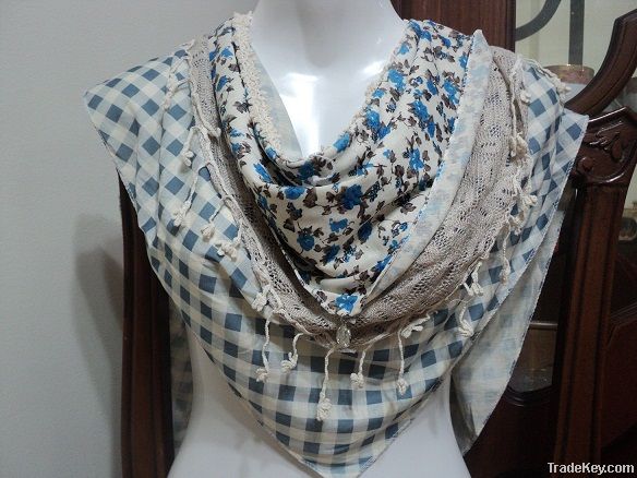 embroidered 100 % cotton scarves