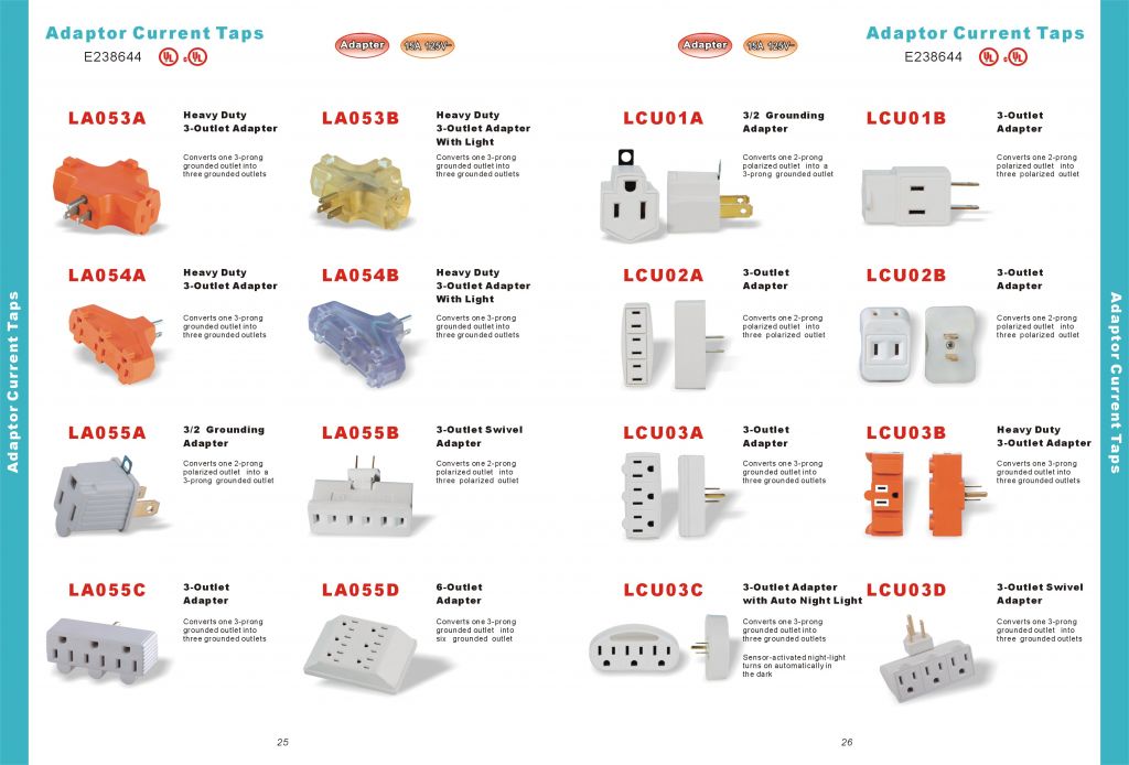 Adapter tap, Power adapter , Power bar, power shtrp, UL/CUL