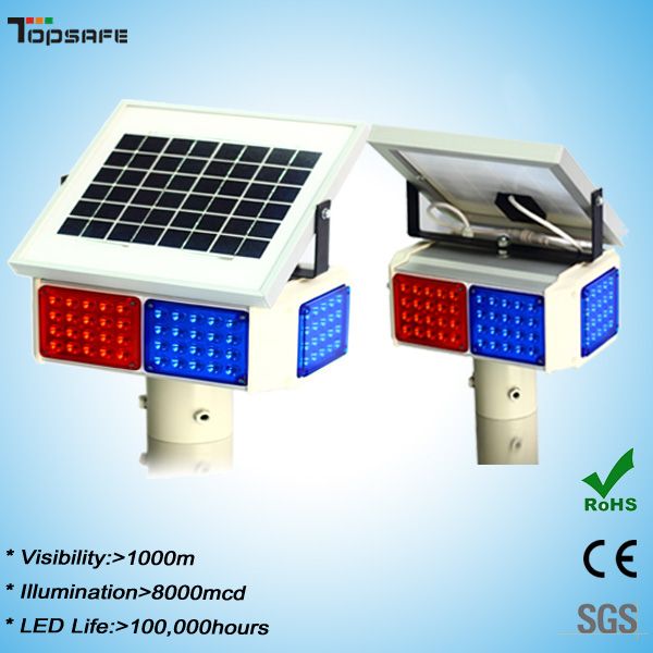 Aluminum Solar LED Flashing Warning Light