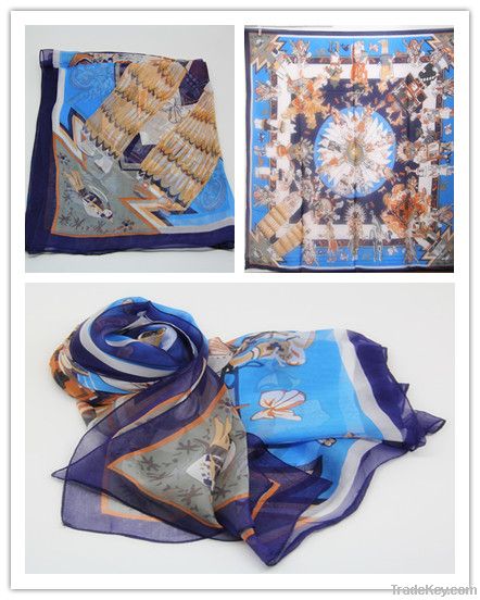 Exporter rectangle scarf--GEORGETTE/CHIFFON