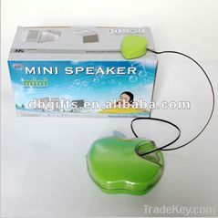 Apple shape mini portable retractable vibration sticker speaker