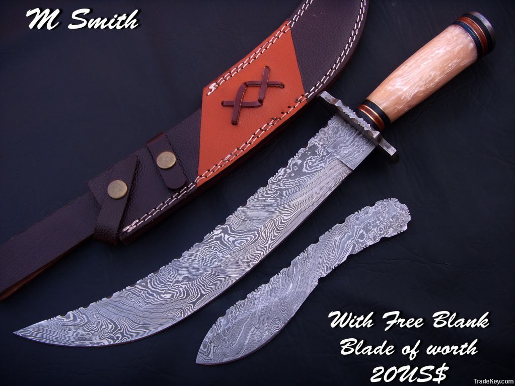 Damascus Bowie Knife