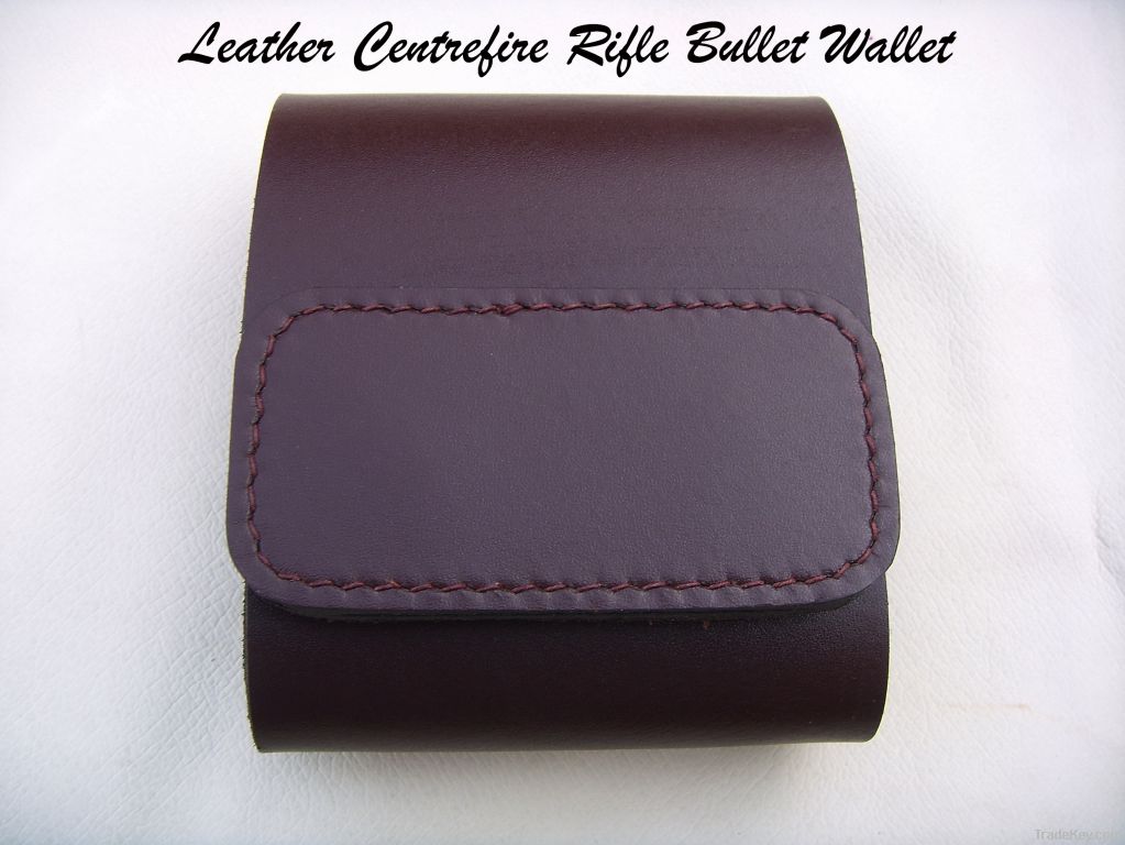 Leather Centre Fire Rifle Bullet Wallet