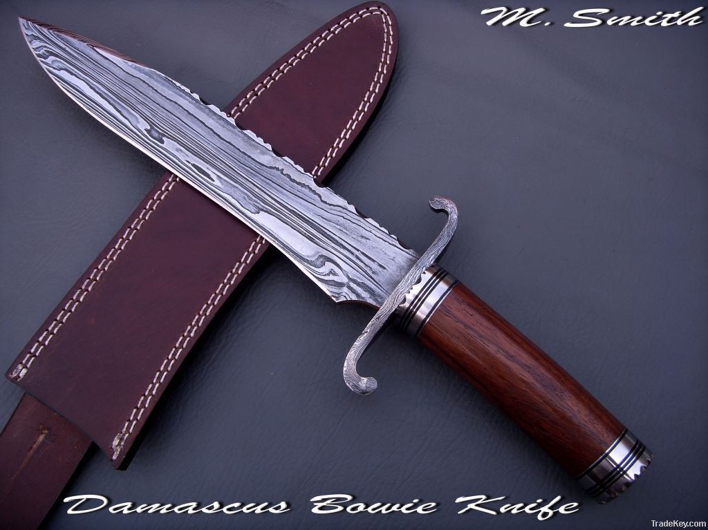 damascus bowie knife