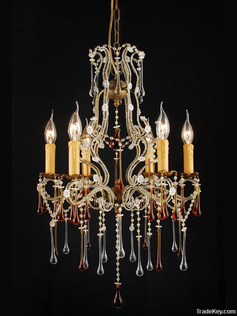 2012  Golden Candel Beaded Chandelier MD807/6