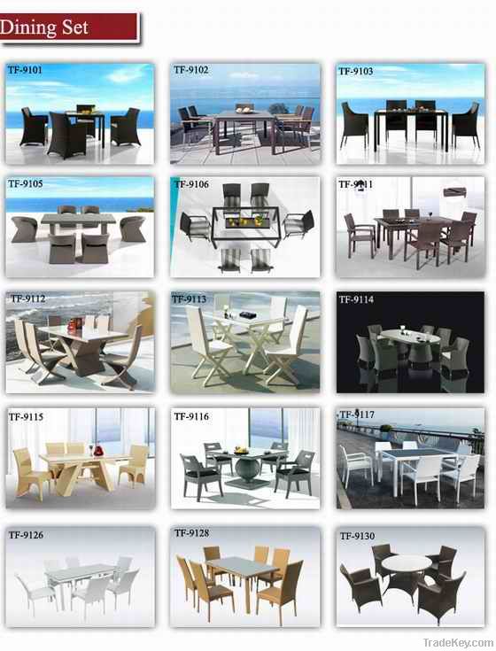 Modern Rattan dining table set