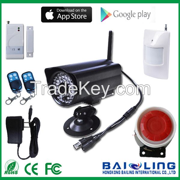 2016 New design intelligent wireless home gsm alarm system security camera system